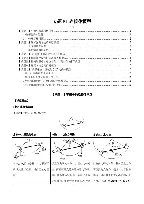 专题04 连接体模型(解析版)