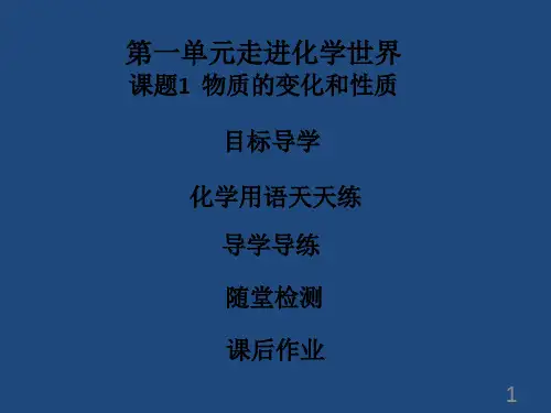 人教版九年级化学课件课题1 物质的变化和性质 (共33张PPT)