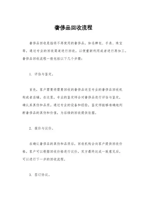 奢侈品回收流程