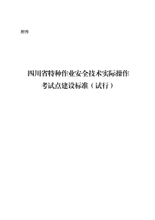 四川省特种作业安全技术实际操作考试点建设标准(试行)