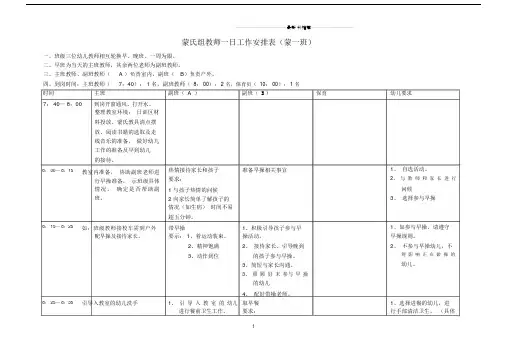 蒙氏班教师一日流程安排精编版.doc