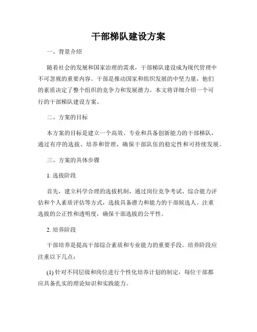 干部梯队建设方案