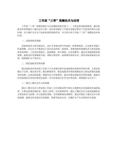 工作面“三带”观测技术与应用