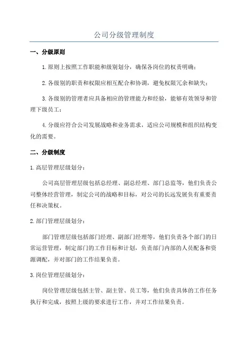 公司分级管理制度