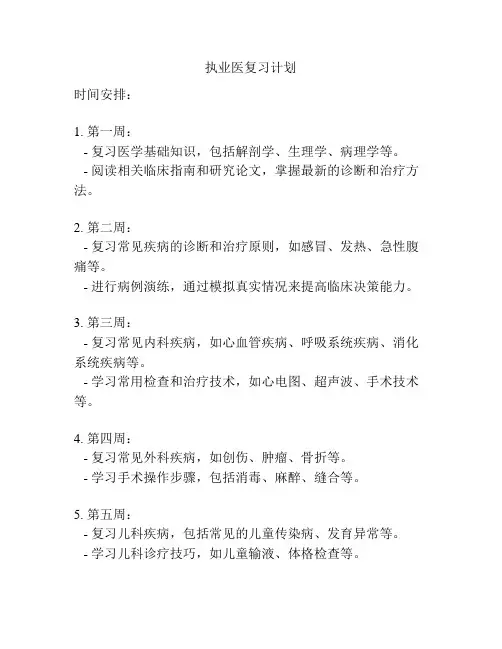 执业医复习计划