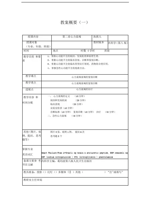 心力衰竭教案