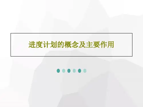 进度计划的概念及主要作用共19页文档