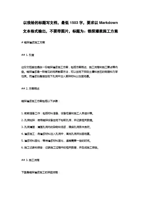 锥探灌浆施工方案