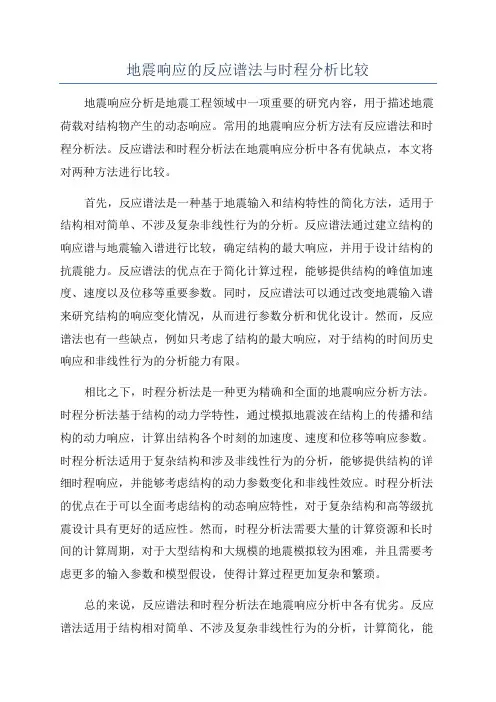 地震响应的反应谱法与时程分析比较