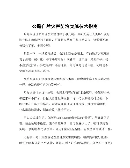 公路自然灾害防治实施技术指南