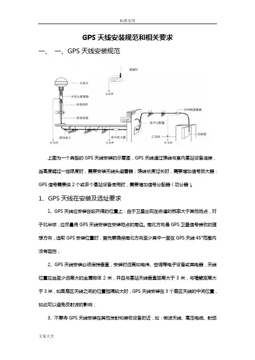 GPS天线安装要求规范和相关要求