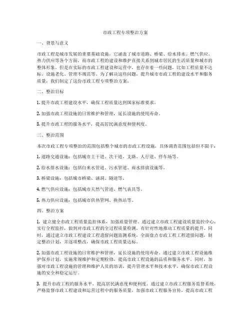 市政工程专项整治方案