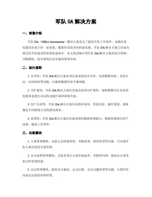 军队OA解决方案