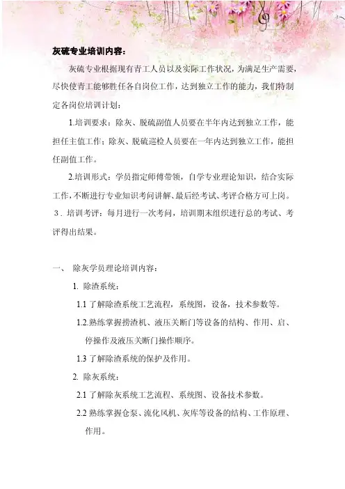 发电厂灰硫专业培训内容