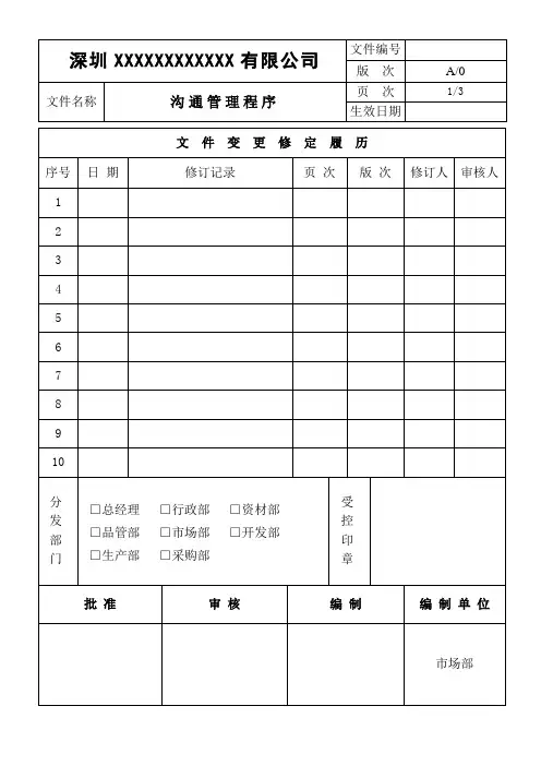 沟通管理程序
