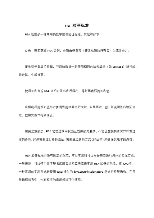 rsa 验签标准
