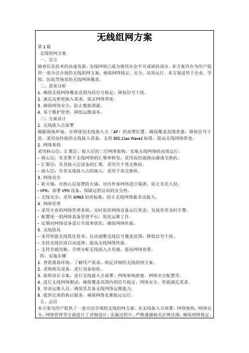 无线组网方案