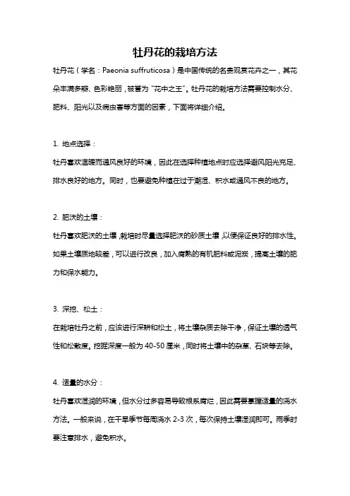 牡丹花的栽培方法