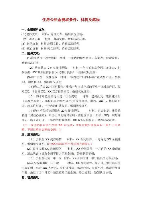 住房公积金提取条件材料及流程.doc