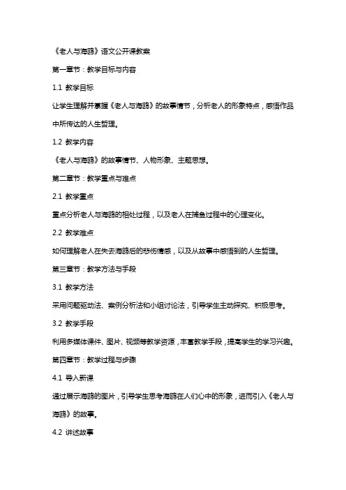 《老人与海鸥》语文公开课教案