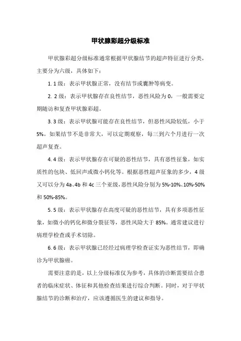 甲状腺彩超分级标准