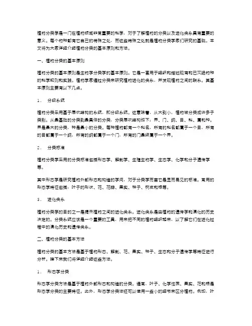 掌握植物分类学：教案二详解植物分类的基本原则与方法