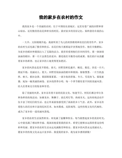 我的家乡在农村的作文