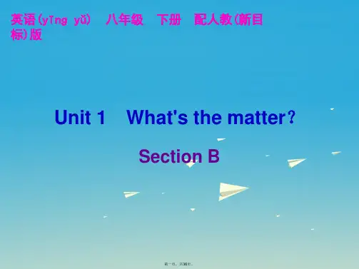 八年级英语下册Unit1What'sthematterSectionB课件(新版)人教新目标版