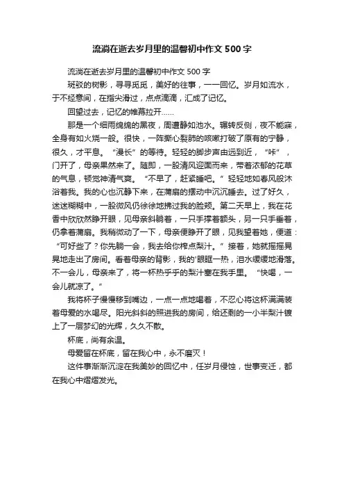 流淌在逝去岁月里的温馨初中作文500字