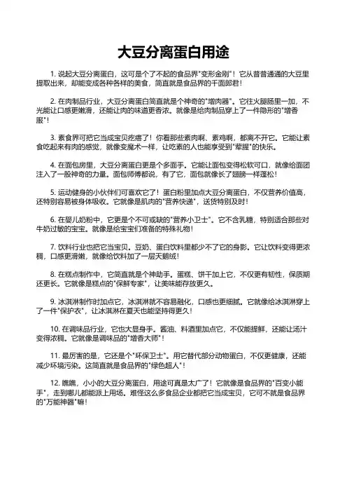 大豆分离蛋白用途