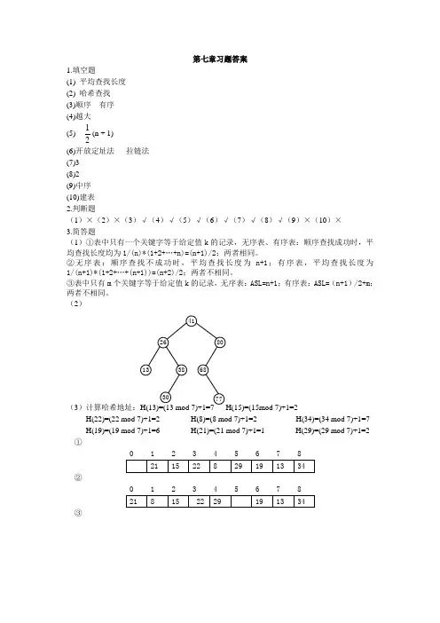 《数据结构与实训(第4版)(微课版)》 -第7章习题参考答案[3页]