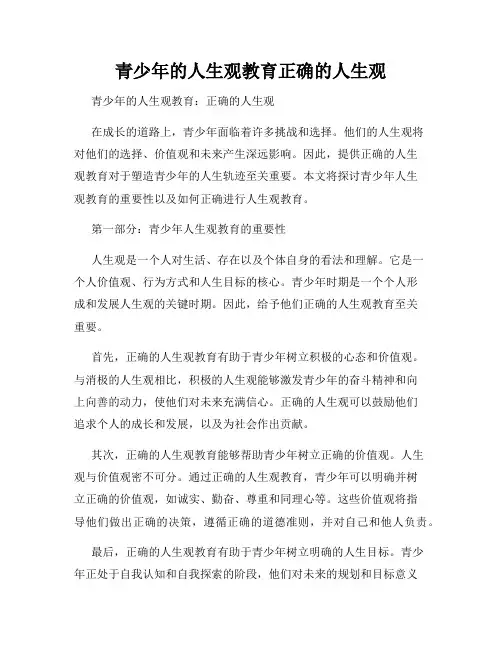 青少年的人生观教育正确的人生观