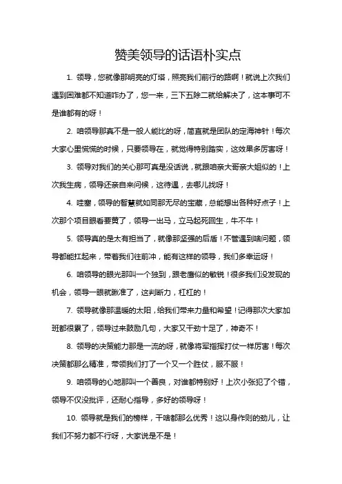 赞美领导的话语朴实点