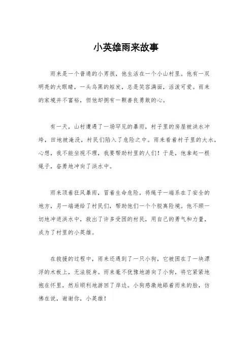 小英雄雨来故事