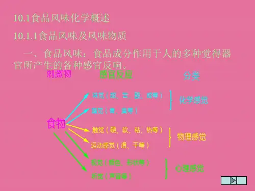 食品风味化学概述食品风味及风味物质一食品风ppt课件