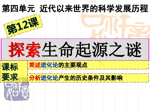 探索生命起源之谜