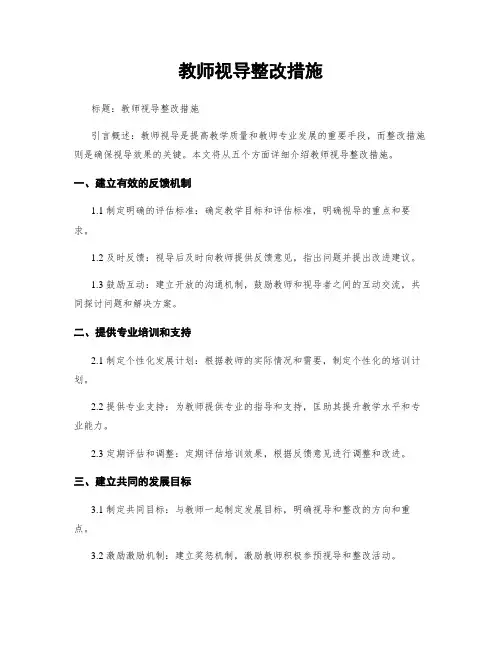 教师视导整改措施