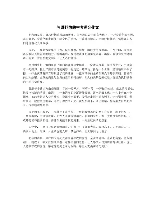 写景抒情的中考满分作文