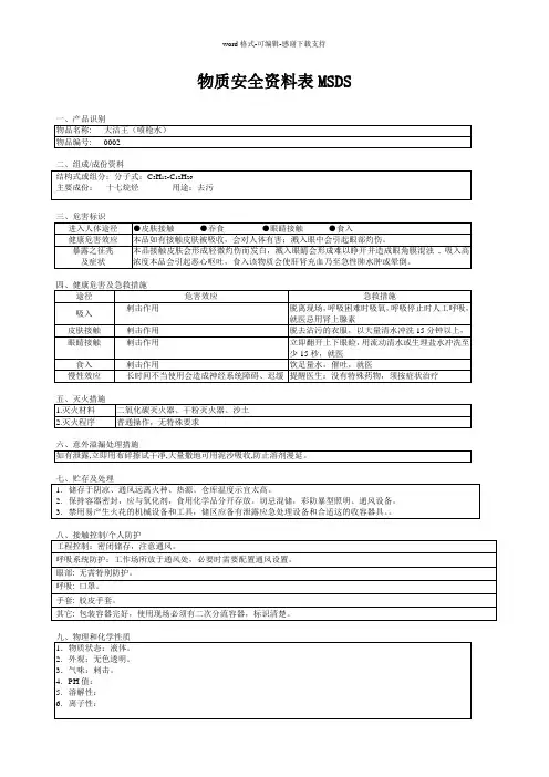 6大洁王(喷枪水)