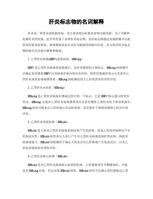 肝炎标志物的名词解释
