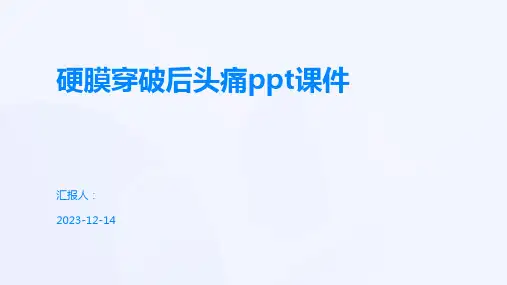 硬膜穿破后头痛ppt课件