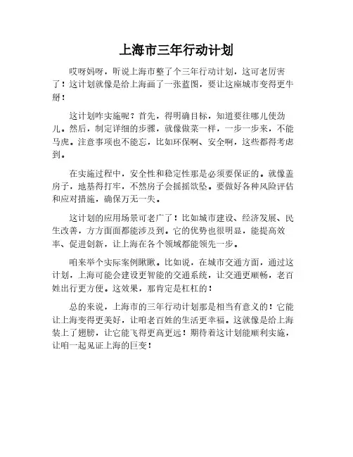 上海市《三年行动计划》