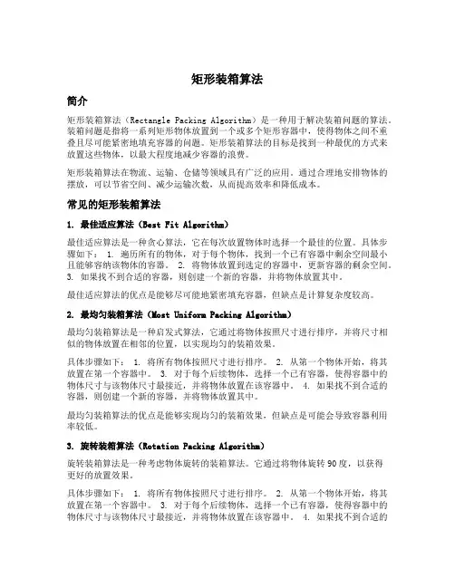 矩形装箱算法