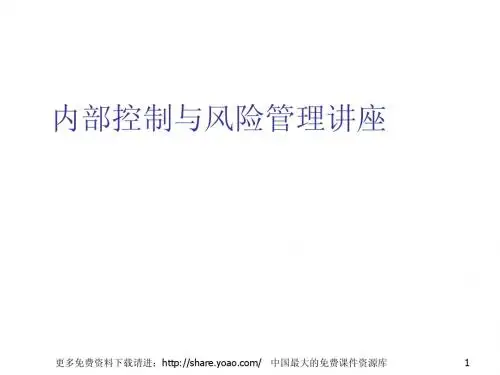 内部控制与风险管理讲座(PPT 105页)