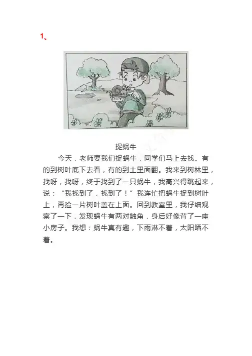 一年级上册看图写话精选范文40篇