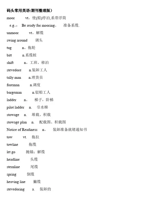 港口码头常用英语