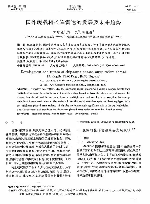 国外舰载相控阵雷达的发展及未来趋势