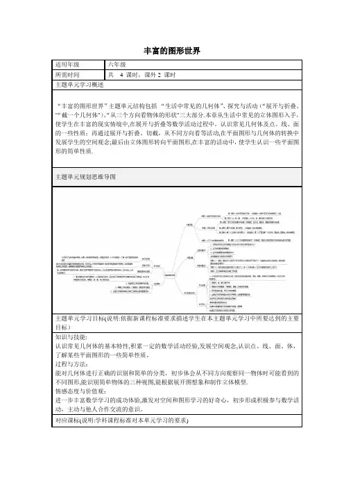 初中数学《丰富的图形世界》单元教学设计以及思维导图