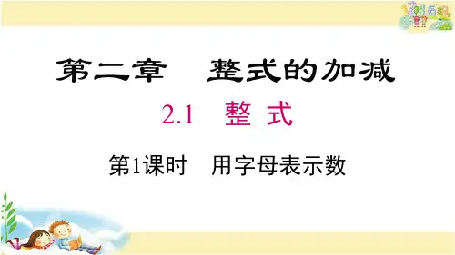人教版数学七年级上册  用字母表示数