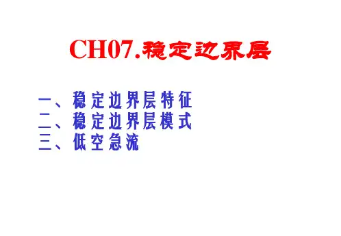 边界层气象学课件：CH07_稳定边界层